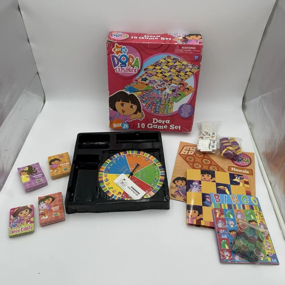 Vintage 2006 Cardinal NICK JR. Dora The Explorer‎ Game Set 10 Games Girl Gift